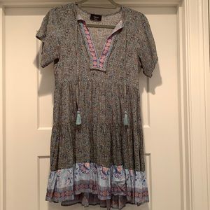 Printed short sleeve summer dress